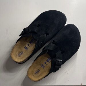 Birkenstock Black Suede Slip-On Shoes